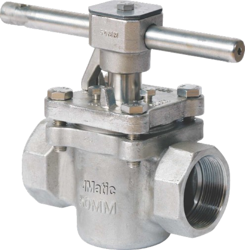 “4M-GLS” Series Hand lever Operated 2 Way PTFE Sleeved, Plug Valves Screwed (BSP/NPT) - 4Matic Valves